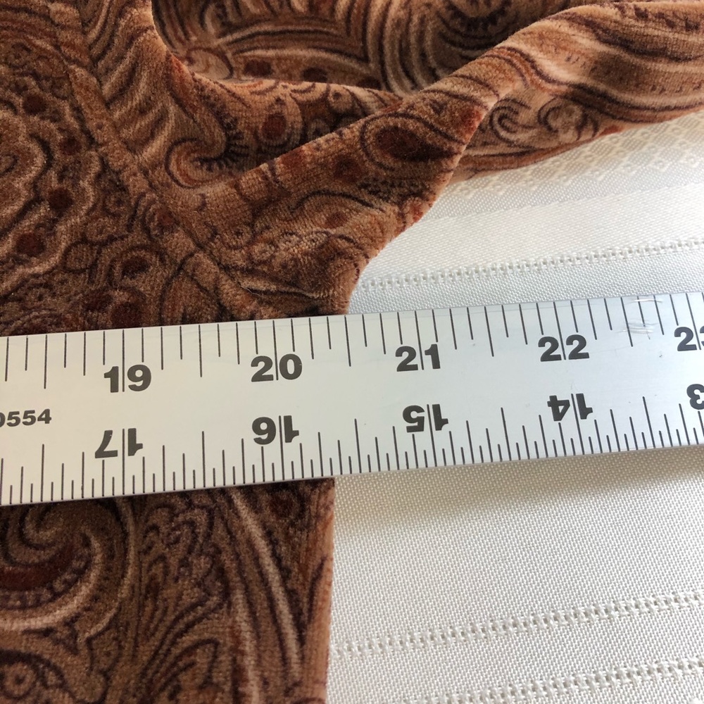 Charter Club brown paisley button up top petite PS - Picture 7 of 8